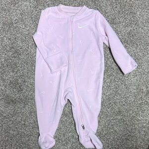 Nike Pink Baby One Piece Fleece Footies Girls 6months